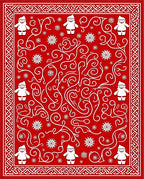 Happy red Santa with snowflake swirls Rug