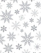 Silver Gray Snowflake Collage Rug