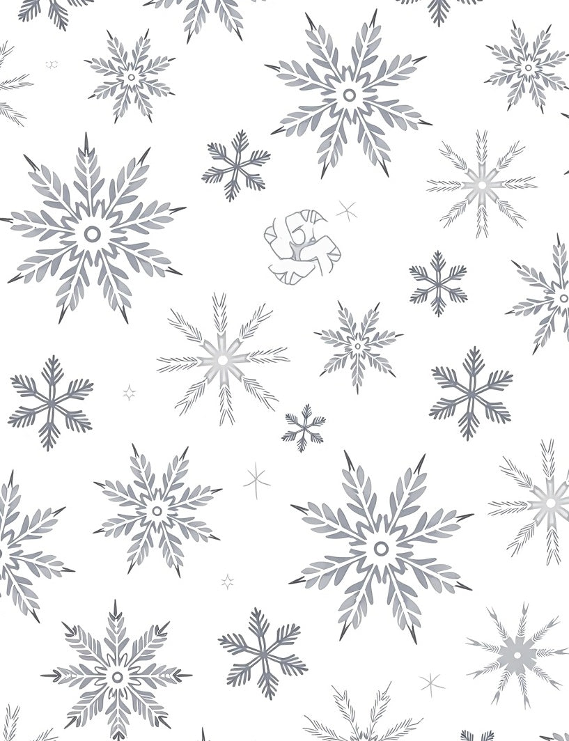 Silver Gray Snowflake Collage Rug