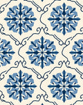 Indigo Blue Floral Medallion Cream Rug