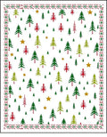Festive Red Green Fir Stars Border Rug