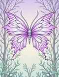 Whimsical Purple Butterfly Forest Rug