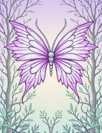 Whimsical Purple Butterfly Forest Rug