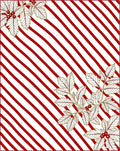 Festive Red Stripe Botanical Corner Rug