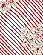 Festive Red Stripe Botanical Corner Rug