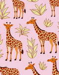 Playful Pink Giraffe Foliage Rug