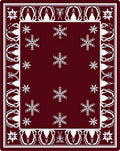 Crimson Snowflake Borders Rug