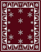 Crimson Snowflake Borders Rug