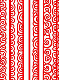 Crimson Vertical Swirl Border Rug
