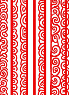Crimson Vertical Swirl Border Rug