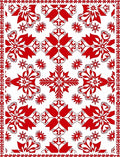 Bold Red Floral Symmetry Rug