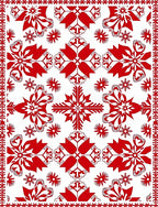 Bold Red Floral Symmetry Rug