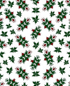 Dark Green Red Floral Starburst Rug