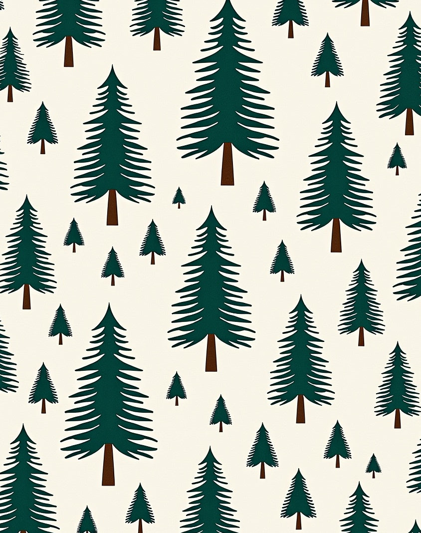 Dark Green Pine Forest Scattered Rug