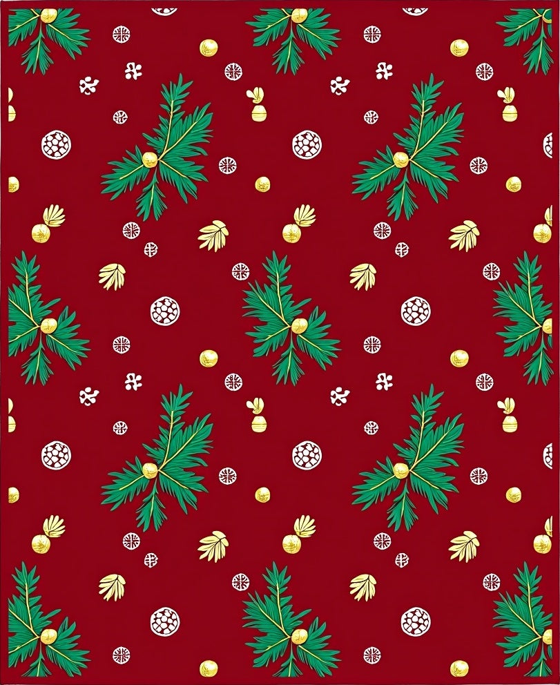 Red Green Gold Holiday Botanical Medley Rug