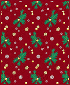 Red Green Gold Holiday Botanical Medley Rug