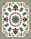 Emerald Green Red Geometric Medallion Rug