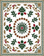 Emerald Green Red Geometric Medallion Rug