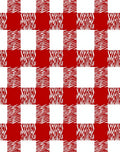 Crimson White Gingham Animal Print Rug