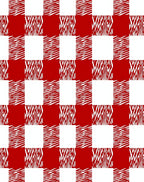 Crimson White Gingham Animal Print Rug