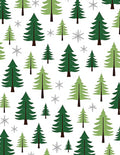 Forest Green Pine Snowflakes Repeat Rug