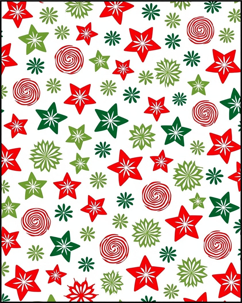 Red Green Star Swirl Bloom Rug