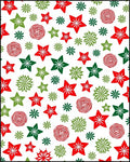 Red Green Star Swirl Bloom Rug