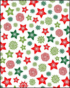 Red Green Star Swirl Bloom Rug
