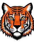 Bold Orange Tiger Face Portrait Rug