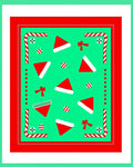 Red Santa Hats Candy Canes Festive Accents Rug