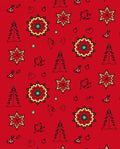 Red Starburst Christmas Tree Stocking Collage Rug