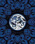 Spooky Blue Moon Bat Mandala Rug