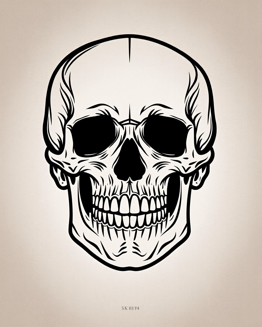 Monochromatic Black Skull Face Rug