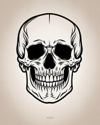 Monochromatic Black Skull Face Rug