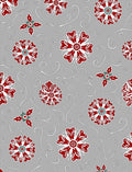 Crimson White Floral Swirls Gray Rug