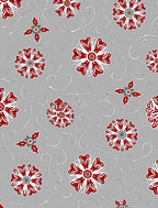 Crimson White Floral Swirls Gray Rug