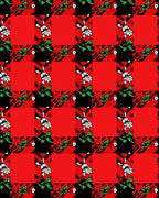 Red Plaid Floral Grove Rug
