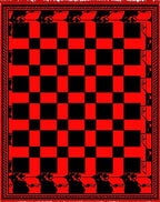 Red Black Checkerboard Game Borders Rug