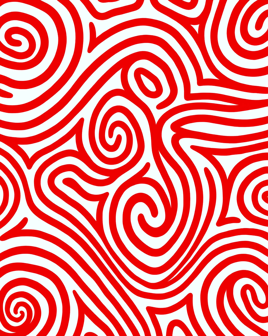 Crimson Swirl Flow Lines Rug