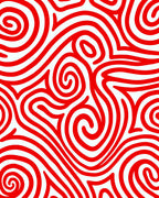 Crimson Swirl Flow Lines Rug