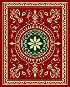 Deep Red Floral Centerpiece Medallion Rug
