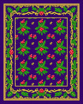 Deep Purple Holly Berry Border Rug