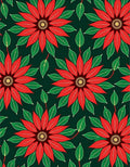 Vibrant Red Poinsettia Garden Rug
