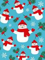 Joyful Snowman Christmas Holly Frolic Rug