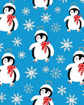Charming Penguin Snowflake Holiday Ornament Rug