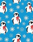 Charming Penguin Snowflake Holiday Ornament Rug