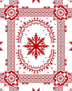 Floral Starburst Snowflake Composition Rug