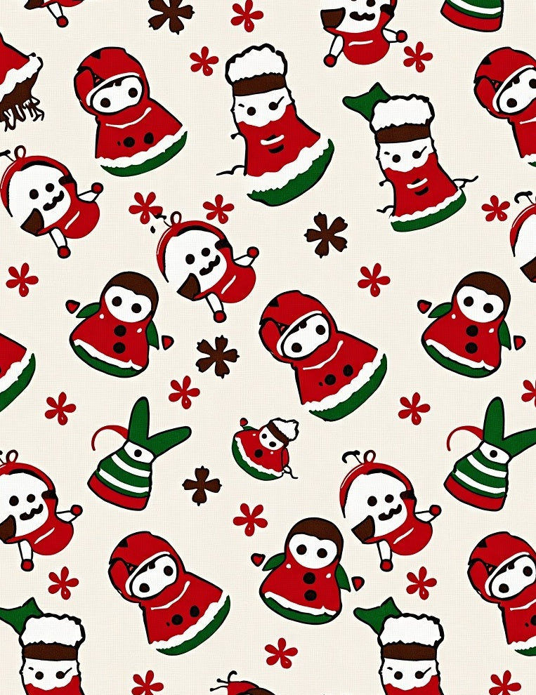 Playful Red Christmas Character Scatter Rug