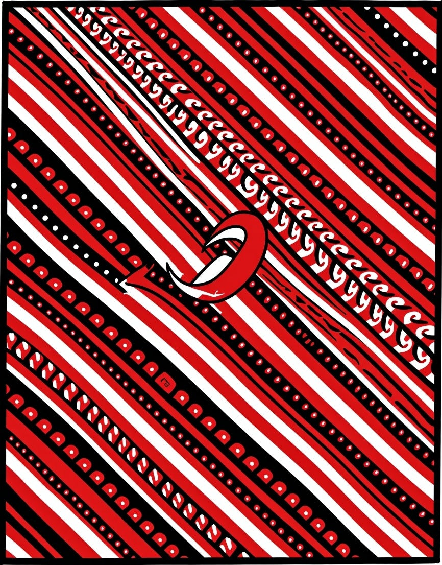 Bold Red Black Diagonal Stripe Rug