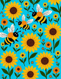 Bright Yellow Sunflowers And Bees Rug